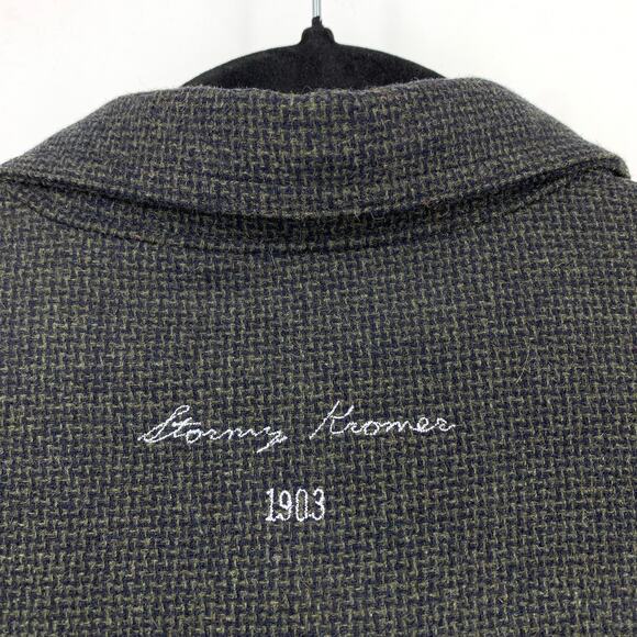 Stormy Kromer Button Front Long Sleeve Shirt Mens Sz Medium Dark Gray Wool Blend - Picture 3 of 6